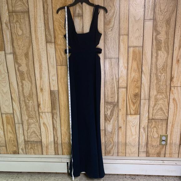 Jill Jill Stuart Navy Blue Cut-Out Gown Maxi Dress Size 2 A-Line Tank Straps - Picture 11 of 15